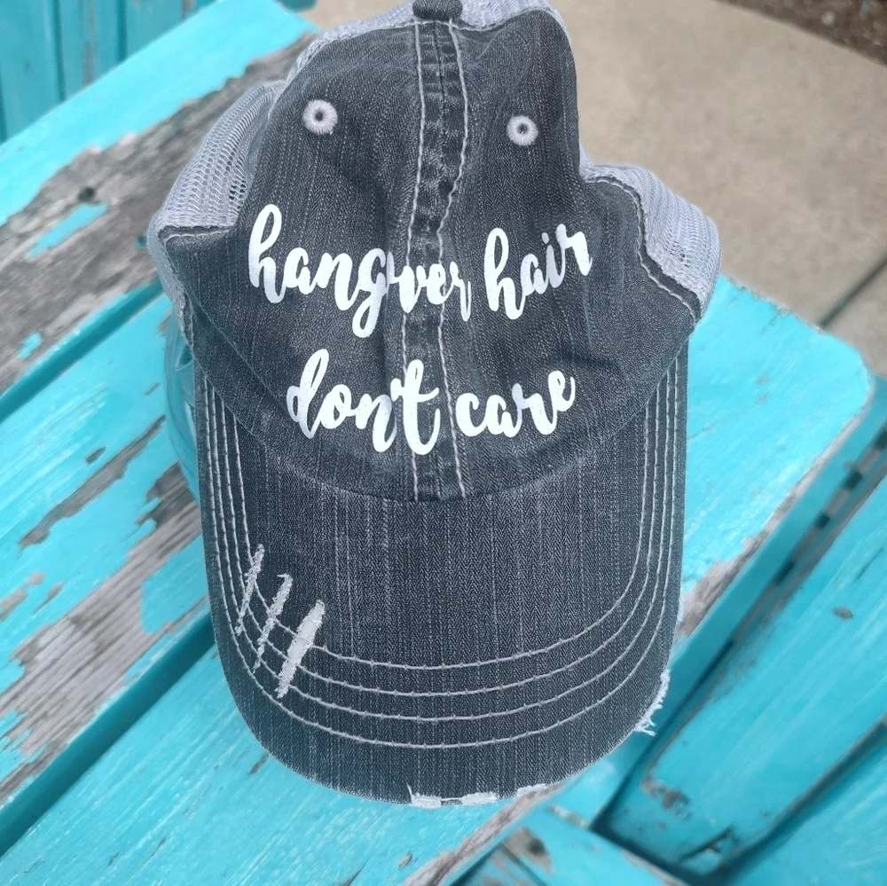 💥 3/$20 Hangover Hair Don't Care Trucker Hat!